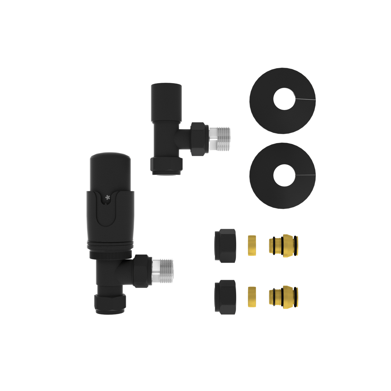 Vipera Torci set de robinet thermostatique connexion coudée à 90° Noir Mat