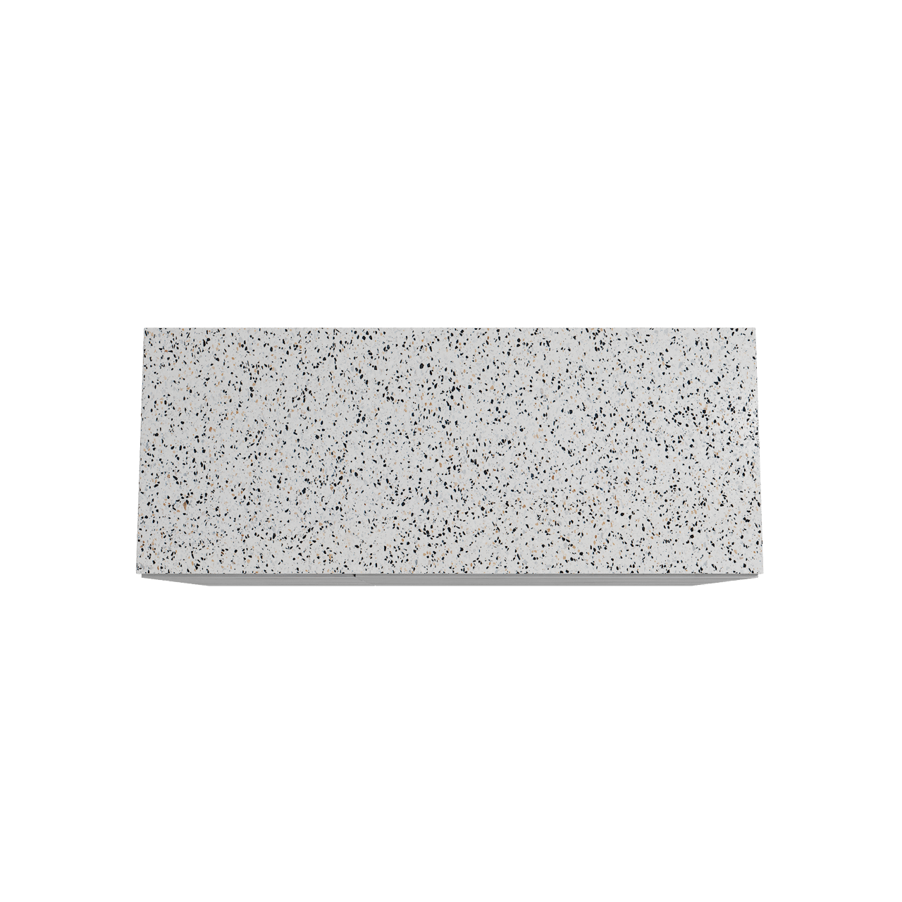Storke Edge staand badmeubel 130 x 52 cm beton donkergrijs met Tavola enkel of dubbel wastafelblad in mat wit/zwart terrazzo