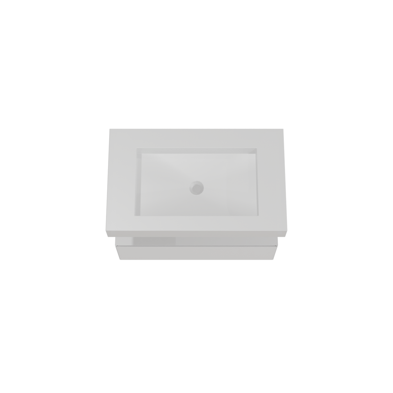 Balmani Mitra Elements hängendes Möbelstück Set: 90 x 55 cm, Weiß matt mit Modus Einzelwaschtisch, Solid Surface Weiß matt