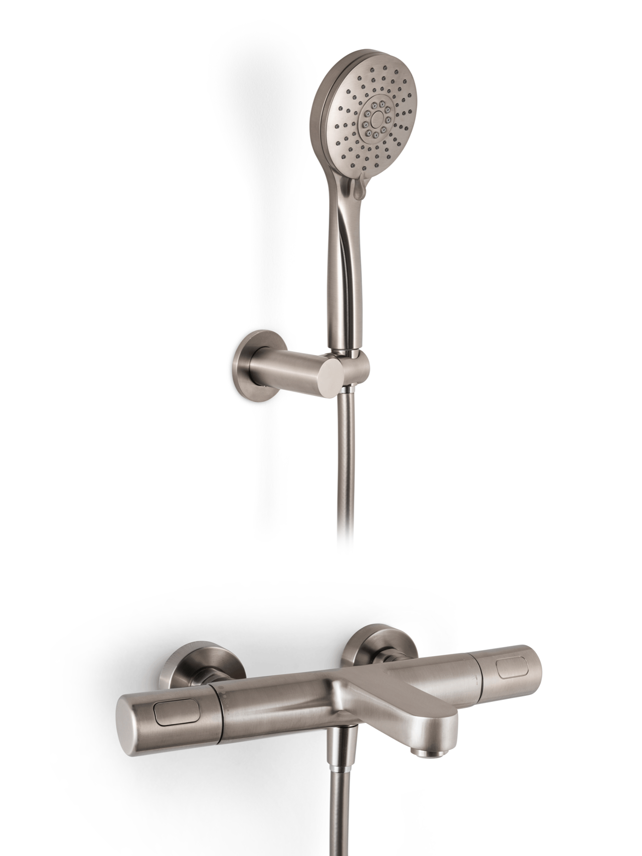 Blaufoss Apollo thermostatische kraan muurmontage opbouw badkraan brushed CoolMetal