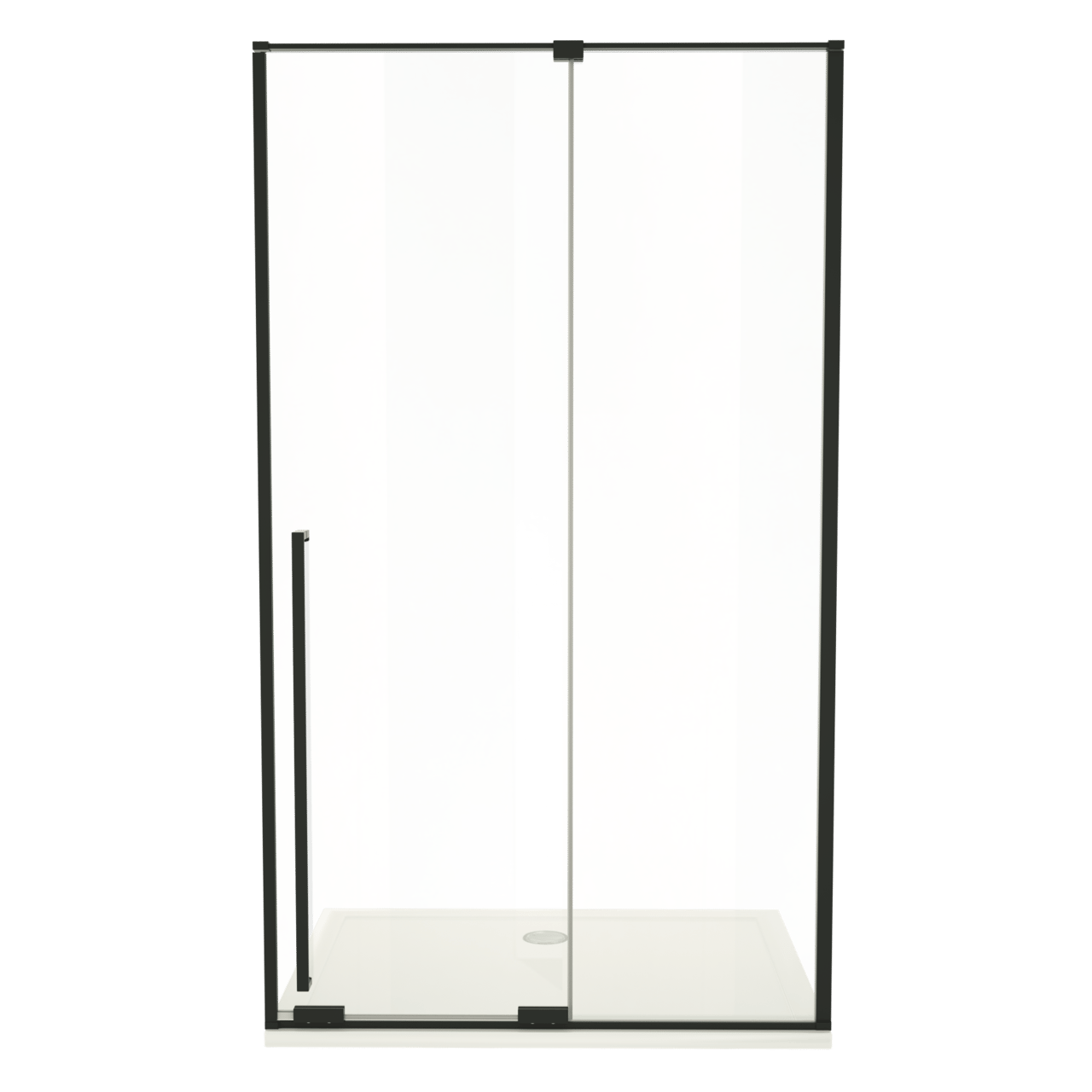 Luca Varess Stilus porte coulissante 120 x 200 cm verre transparent profil noir mat