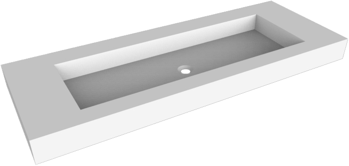 Balmani Modus lavabo simple pour 2 trous de robinet Solid Surface mat 150 x 55 cm