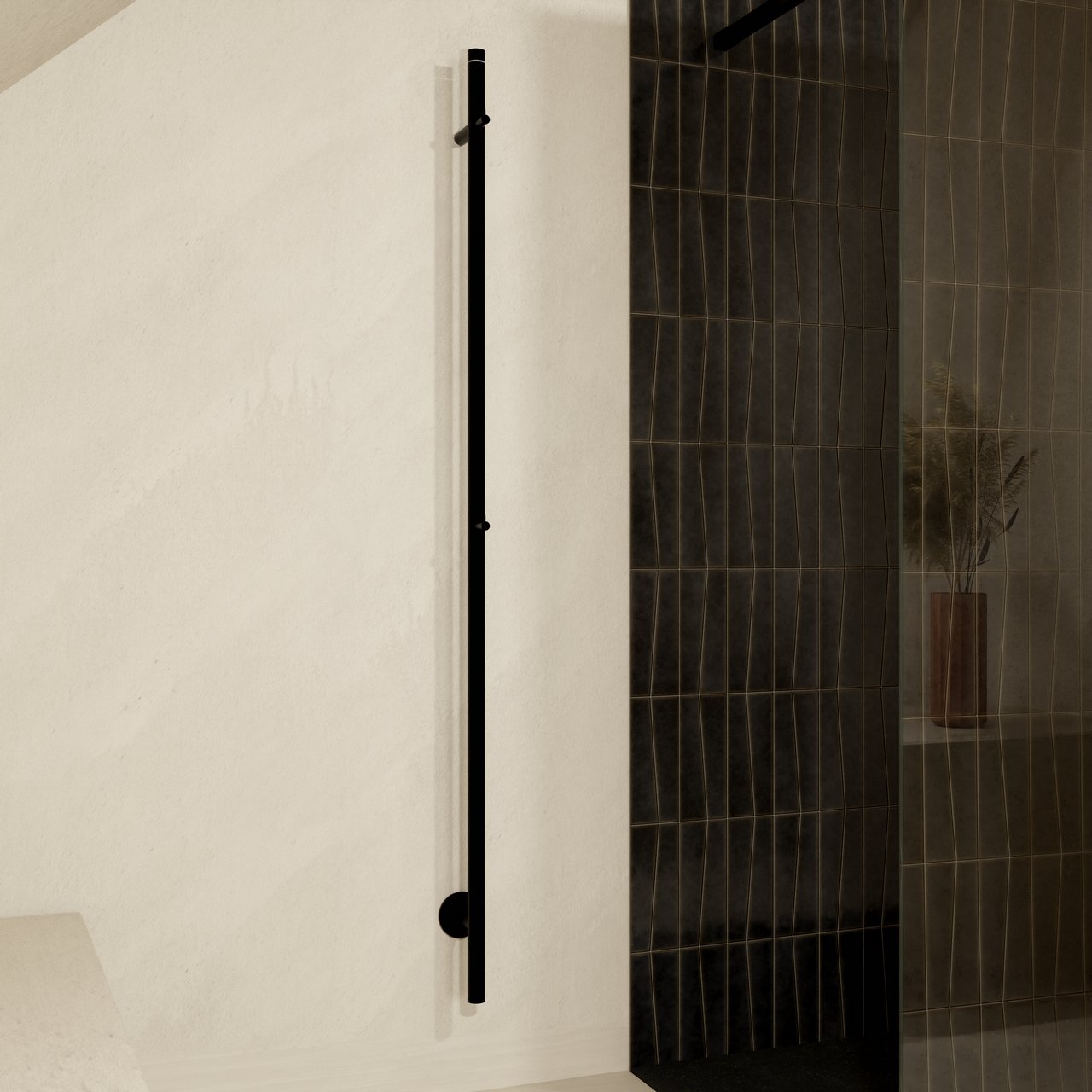 Blaufoss Mondo handdoekwarmer 3 x 170 cm mat zwart 35W