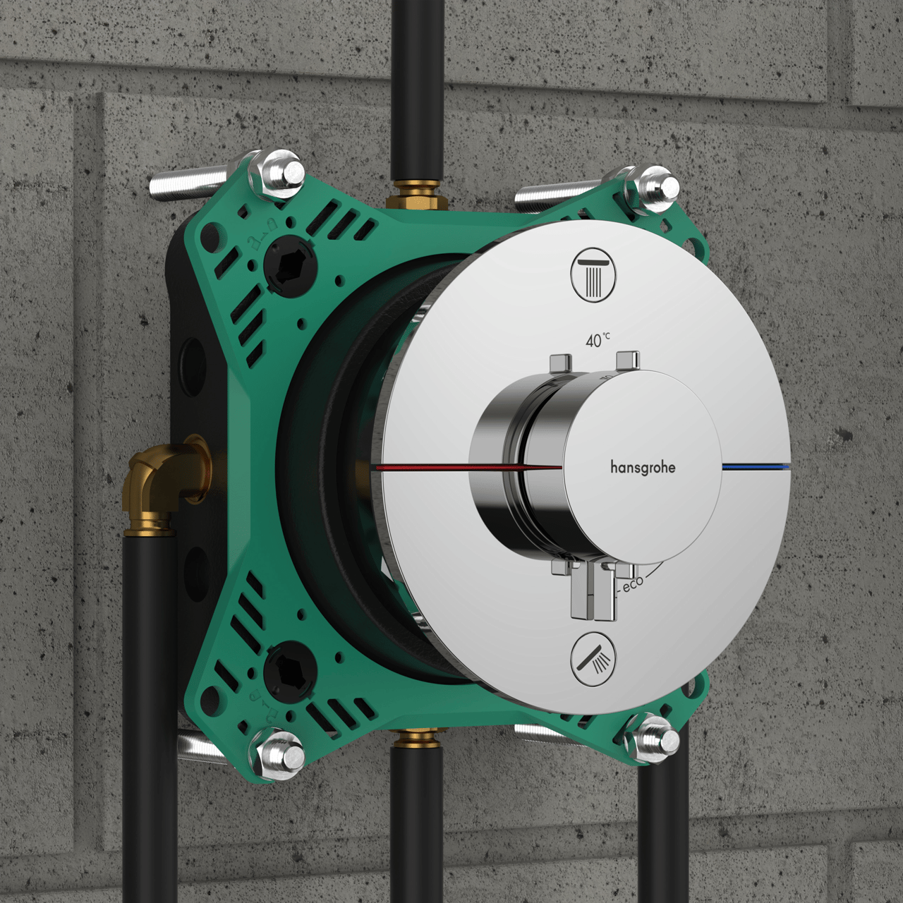 Hansgrohe Showerselect Comfort S Unterputz-Duschthermostat 2 Verbraucher Chrom glänzend