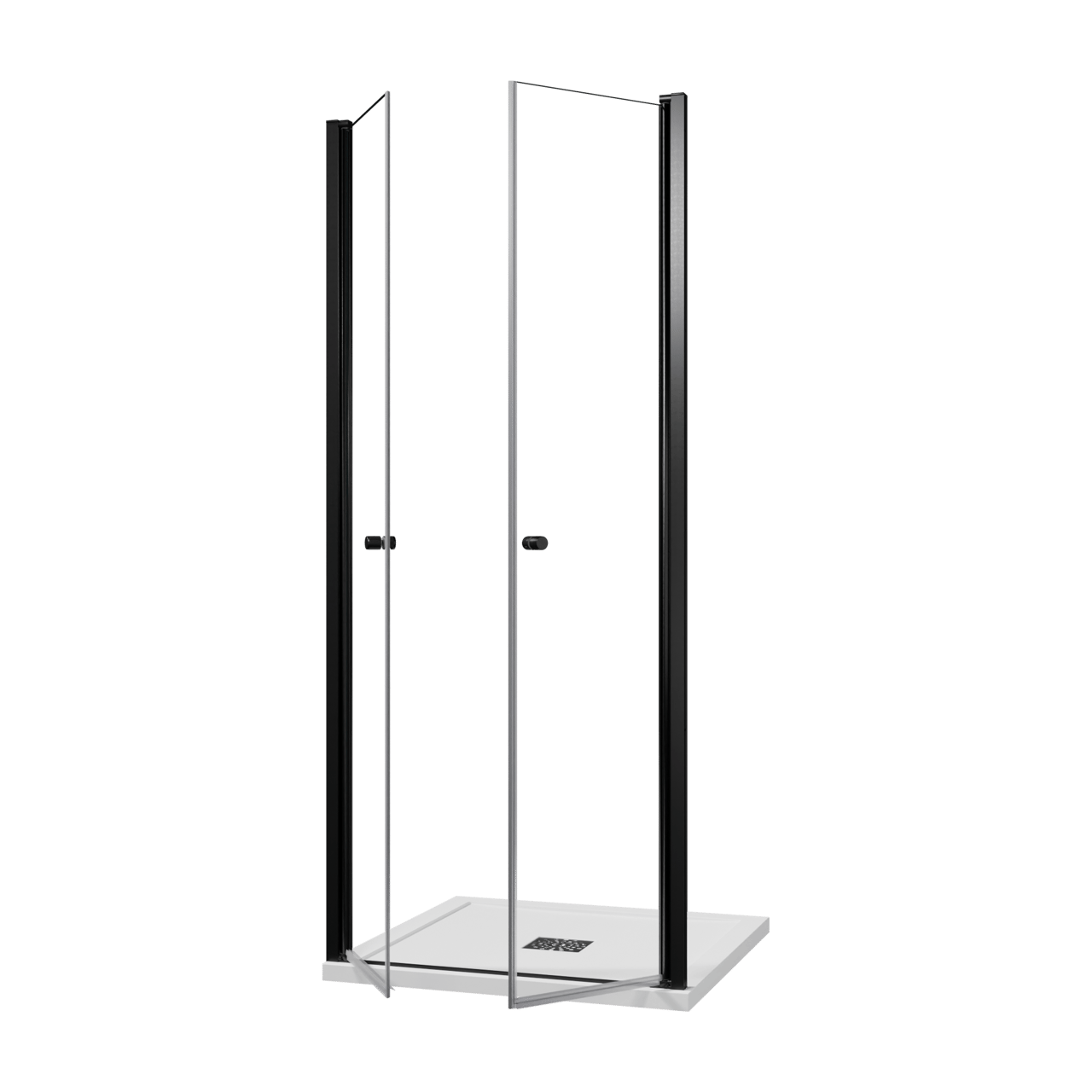 Luca Varess Kuresa douche pendeldeur 90 x 200 cm helder glas mat zwart profiel