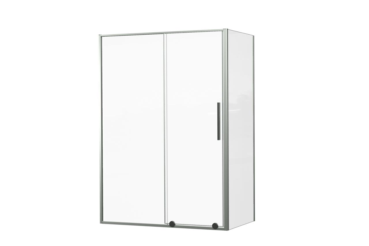 Luca Varess Morano douchecabine met schuifdeur en vaste zijwand 140 x 80 cm helder glas glans chroom profiel
