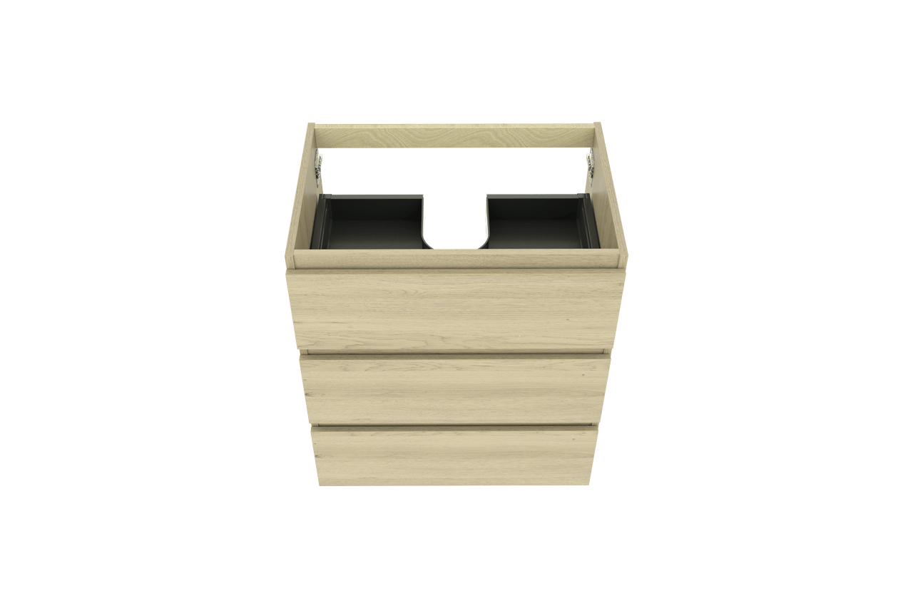 Balmani Lucida staande wastafelonderkast 75 x 55 cm verweerd eiken 3 lades