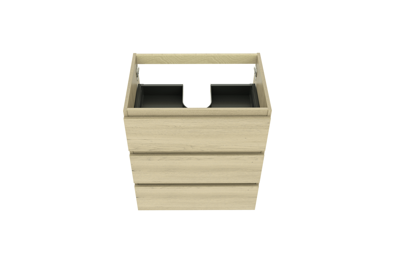 Balmani Lucida meuble sous-vasque a poser 75 x 55 cm chêne vieilli 3 tiroirs