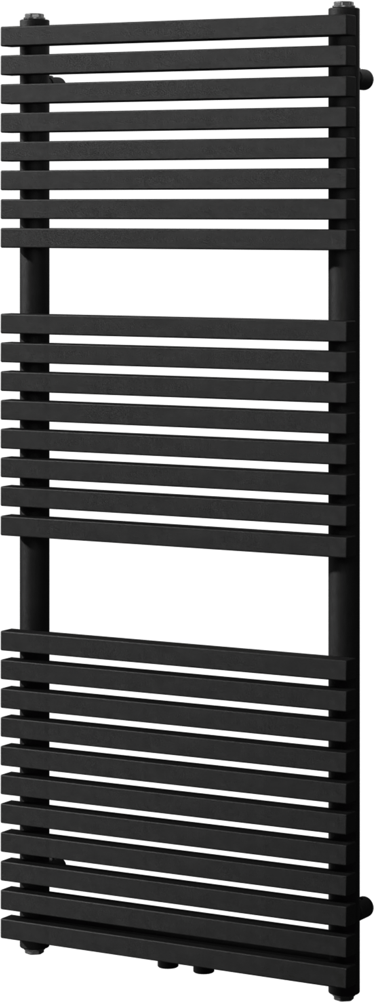 Vipera Vesuvio Handtuchheizkörper: 50 x 120 cm, Zentralheizung, Schwarz matt, Seiten- & Mittelanschluss, 872W