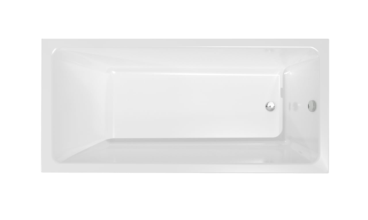 Luca Varess Sandrina eenpersoons inbouwbad 170 x 80 cm acryl hoogglans wit