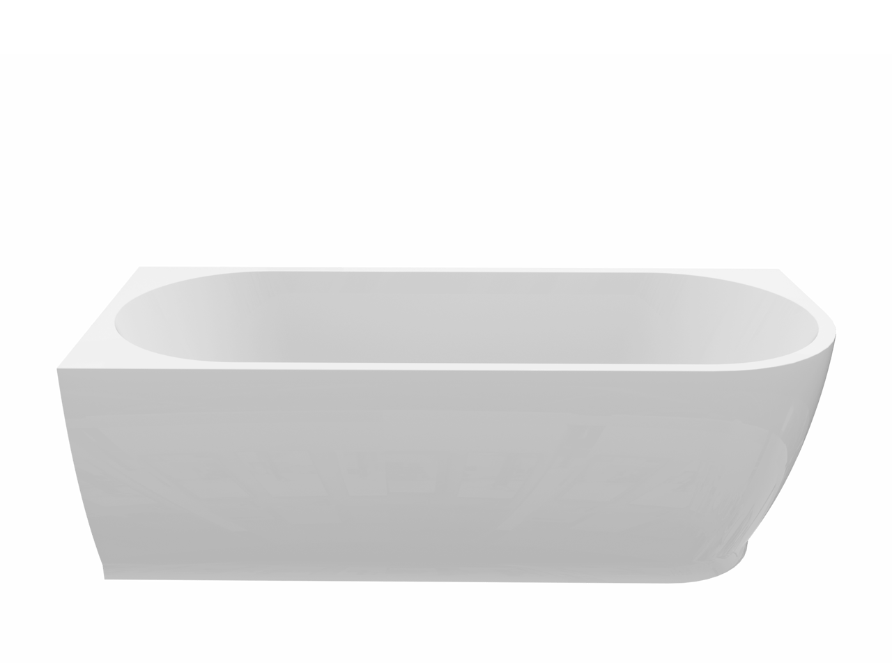 Linie Paulo eenpersoons hoekbad links 170 x 70 cm acryl Glanzend Wit