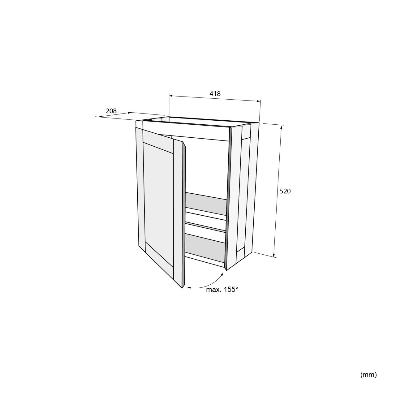 Balmani Mitra hängendes WC-Möbel-Set, 42 x 21 cm, amerikanischer Nussbaum, mit Dama Waschtisch in mattem Solid Surface