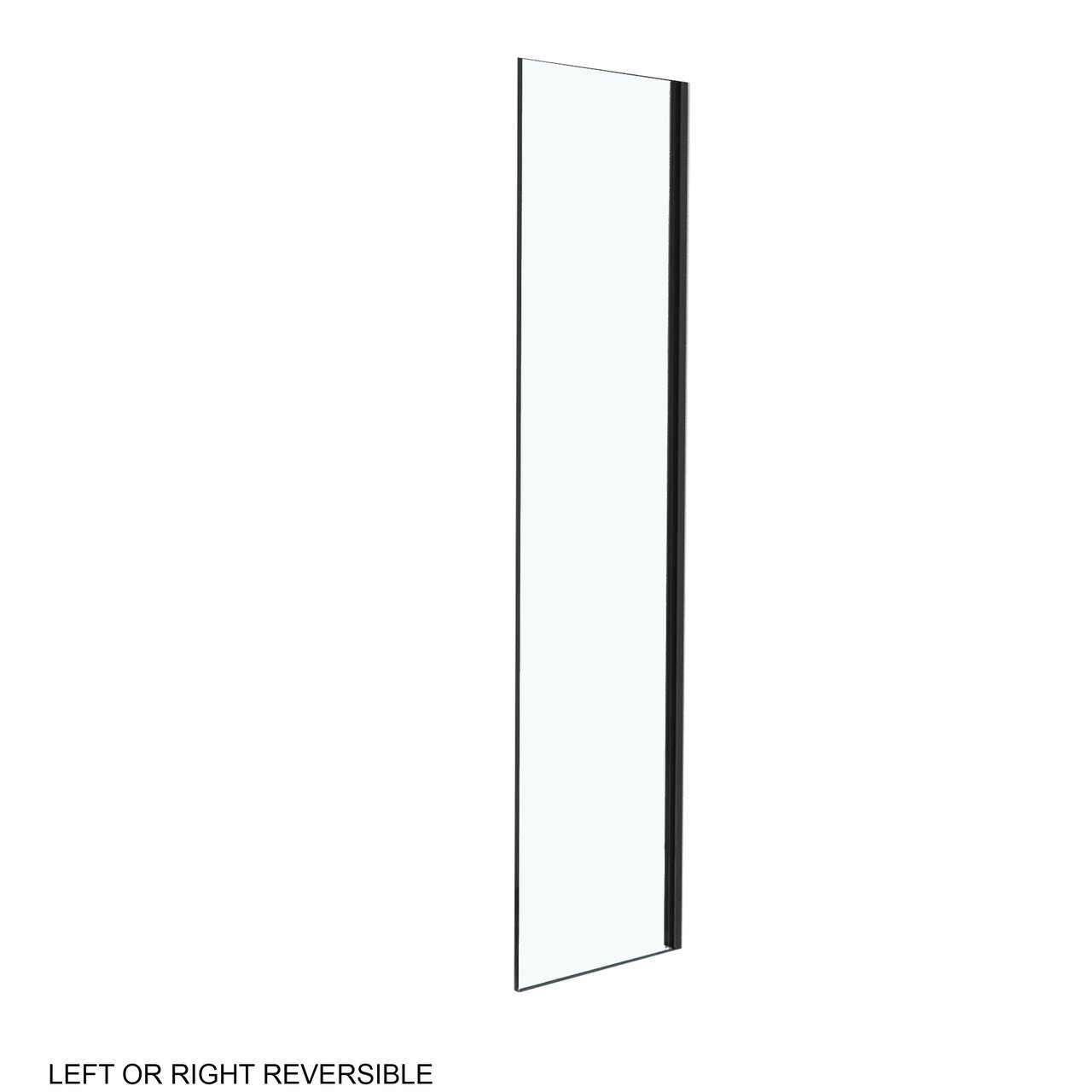 Luca Varess Morano douchecabine met schuifdeur en vaste zijwand 140 x 70 cm helder glas mat zwart profiel - zijpaneel