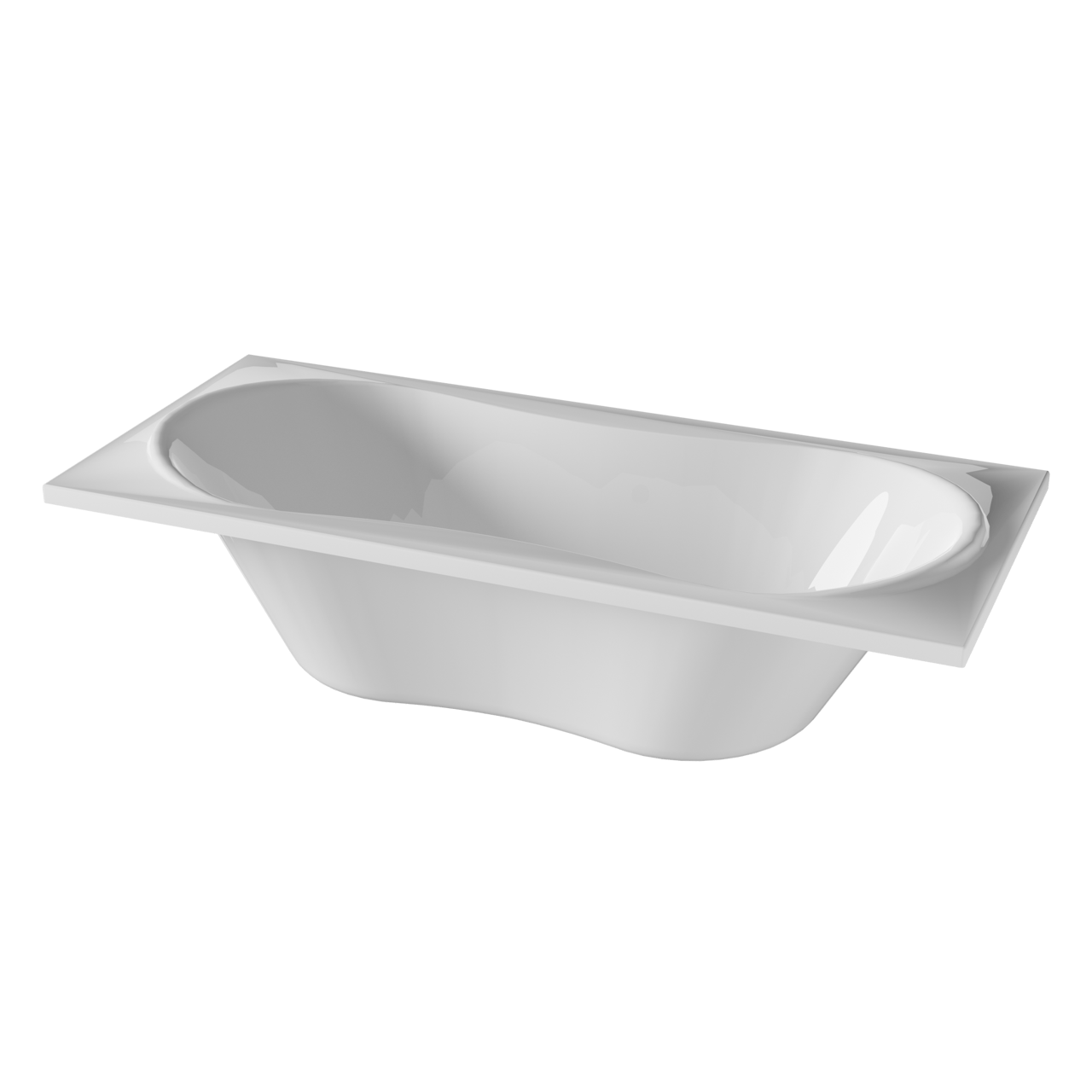 Luca Varess Trasime tweepersoons inbouwbad 180 x 80 cm acryl Hoogglans Wit