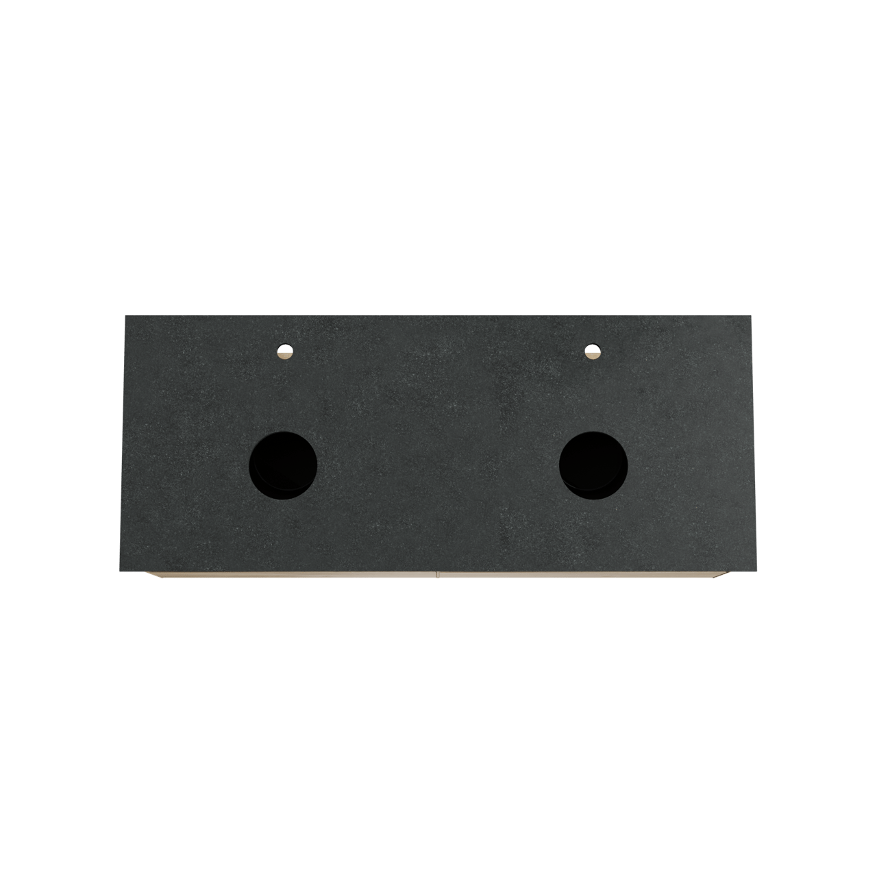 Balmani Mitra meuble salle de bains suspendu 135 x 55 cm chêne brut avec Facetta tablette double en granit noir