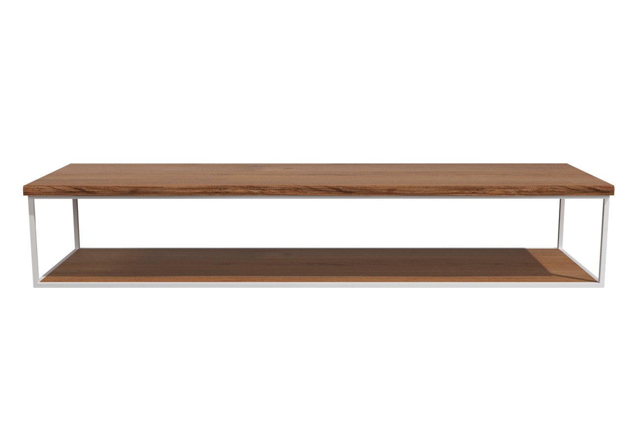 Balmani Life Edge Einzel- oder Doppeltablet, Teak massiv, Rahmen weiß, 180 x 50 cm