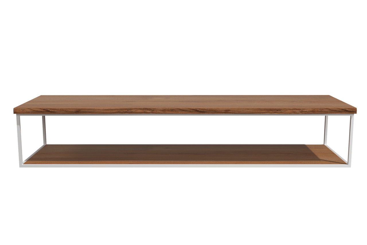 Balmani Life Edge Einzel- oder Doppeltablet, Teak massiv, Rahmen weiß, 180 x 50 cm