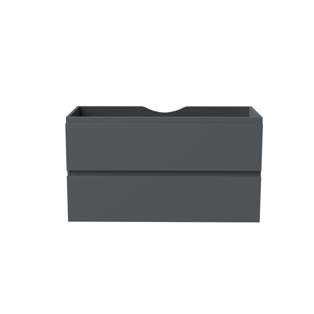 Linie Lado zwevende wastafelonderkast 100 x 46 cm blauw antraciet 2 lades