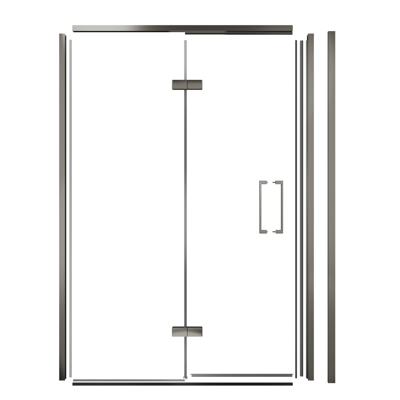 Balmani Senses Design 140 cm links douchehoek met draaideur profielenset brushed gunmetal