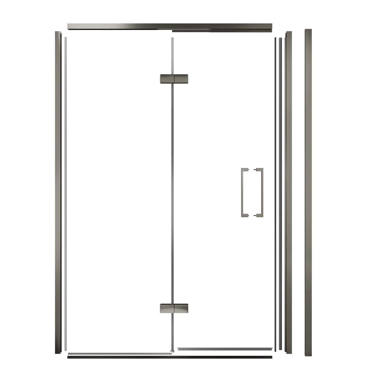 Balmani Senses Design 140 cm links douchehoek met draaideur profielenset brushed gunmetal