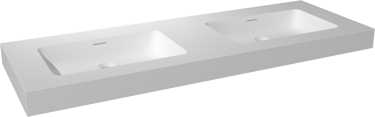 Storke Mata High Doppelwaschtisch, Solid Surface matt, 150 x 52 cm