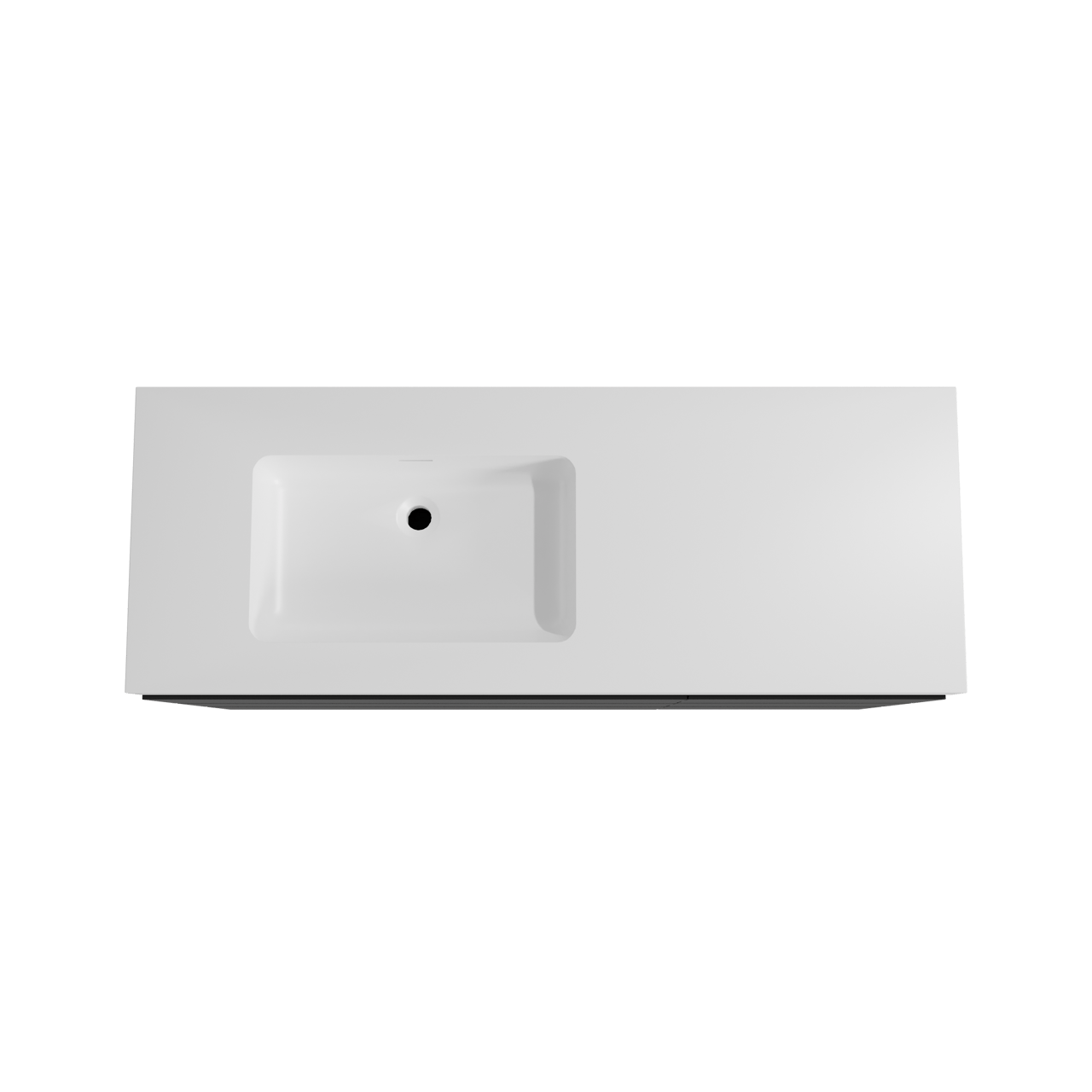 Storke Edge staand badmeubel 140 x 52 cm mat zwart met Mata High asymmetrisch linkse wastafel in solid surface mat wit