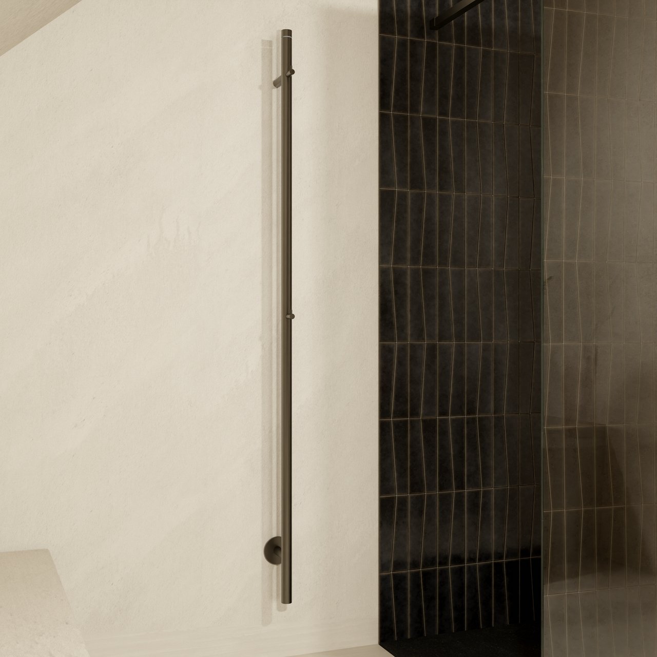 Blaufoss Mondo handdoekwarmer 3 x 170 cm brushed gunmetal 35W