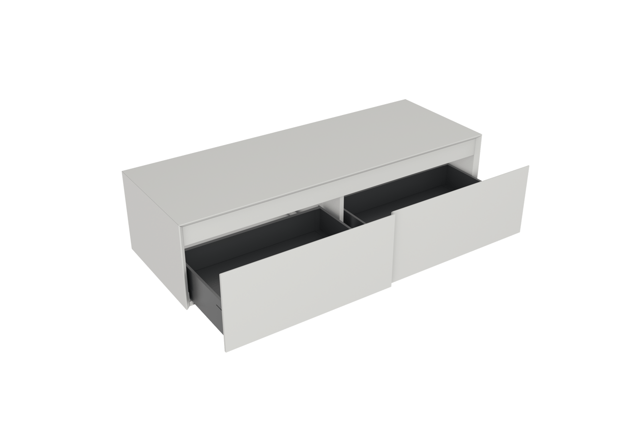 Storke Edge Modulo zwevende wastafelonderkast 130 x 48 cm mat wit 2 lades