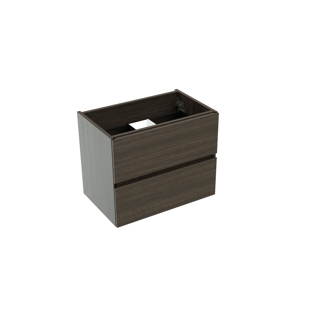 Storke Edge meuble sous-lavabo suspendu 60 x 40 cm chêne foncé 2 tiroirs