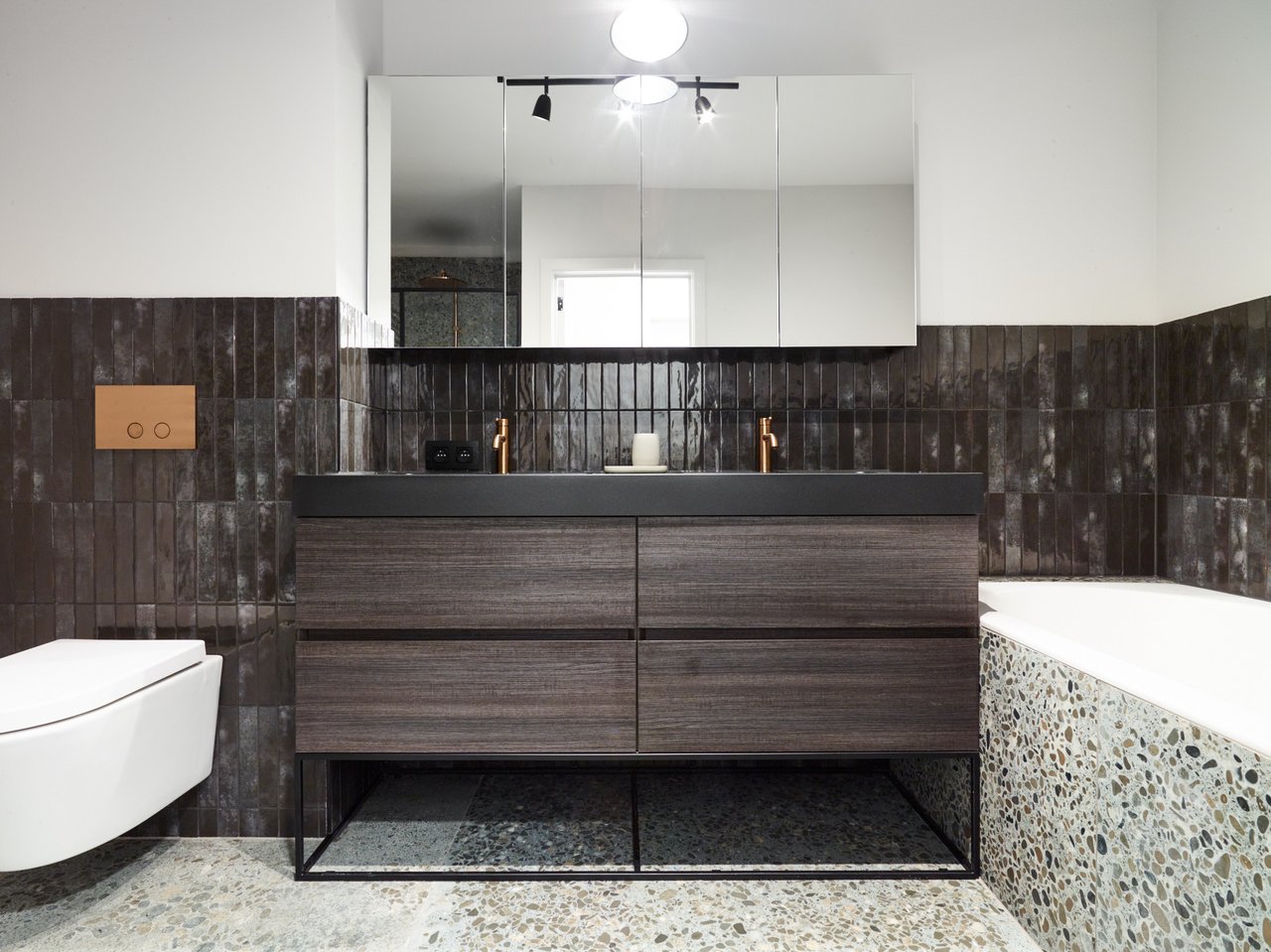 Storke Scuro High dubbele wastafel mat kwarts 150 x 52 cm