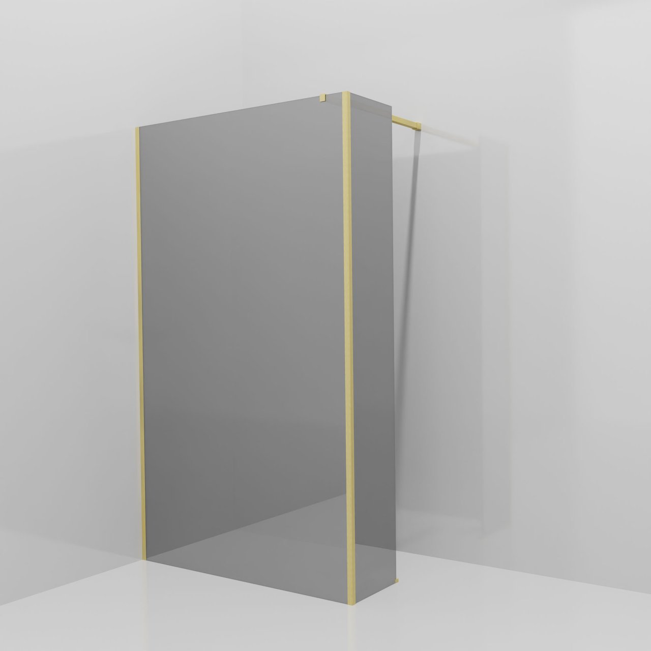 Balmani Modular Walk-In Dusche mit fester Seitenwand: 120 x 200 cm, Reflex-Spiegelglas, inklusive Coating, Profil Brushed Champagne Gold