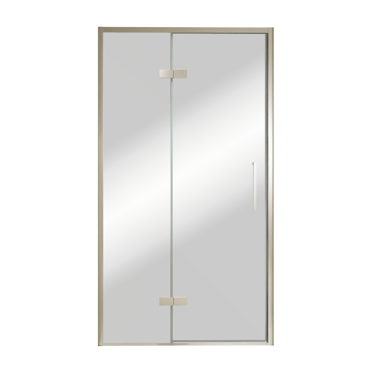 Balmani Senses Design porte pivotante à gauche 120 cm x 210 cm verre Miroir Reflex, Profil Brushed CoolMetal, coating inclus