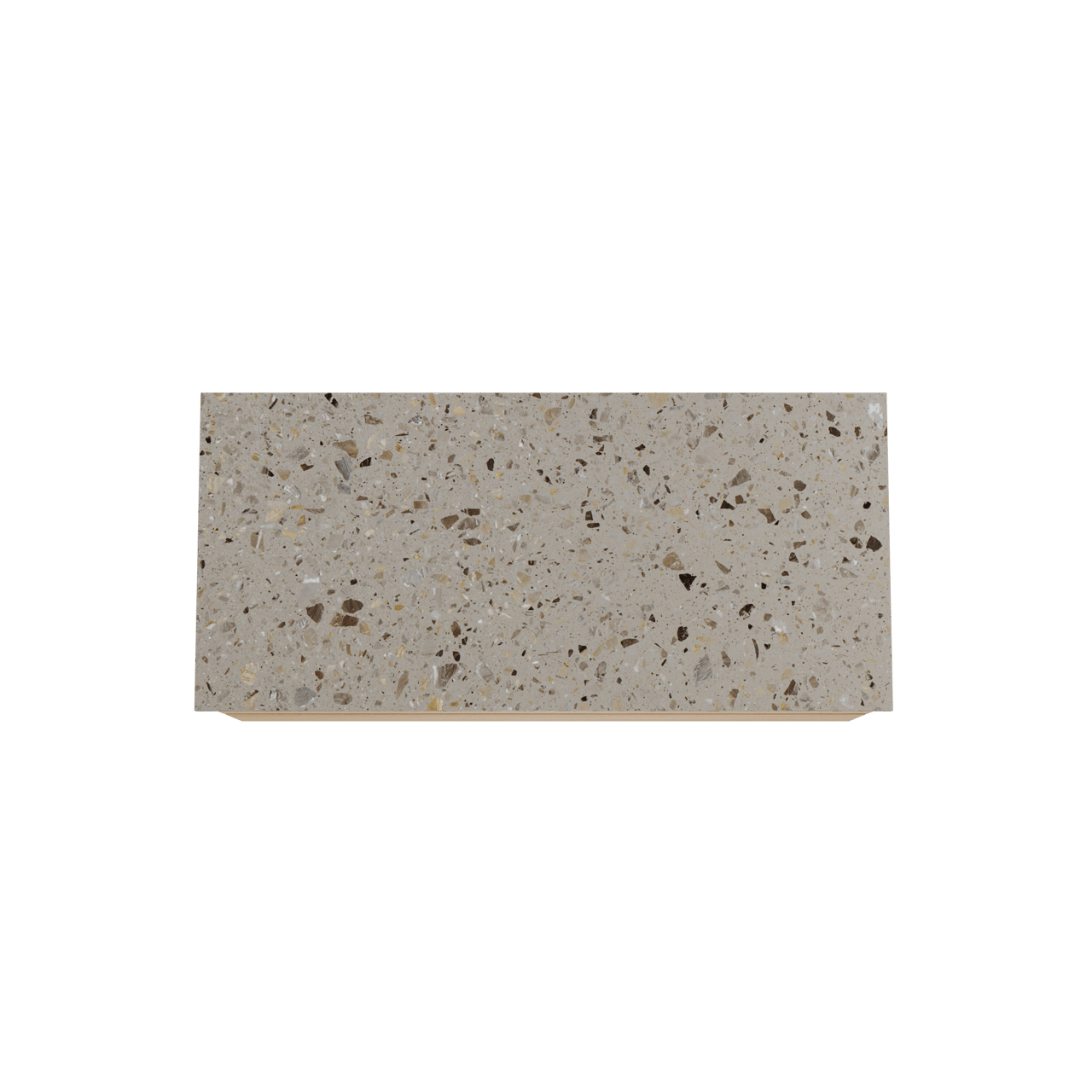 Balmani Mitra zwevend badkamermeubel 120 x 55 cm natuur eik met Stretto enkel of dubbel tablet in terrazzo greige terrazzo