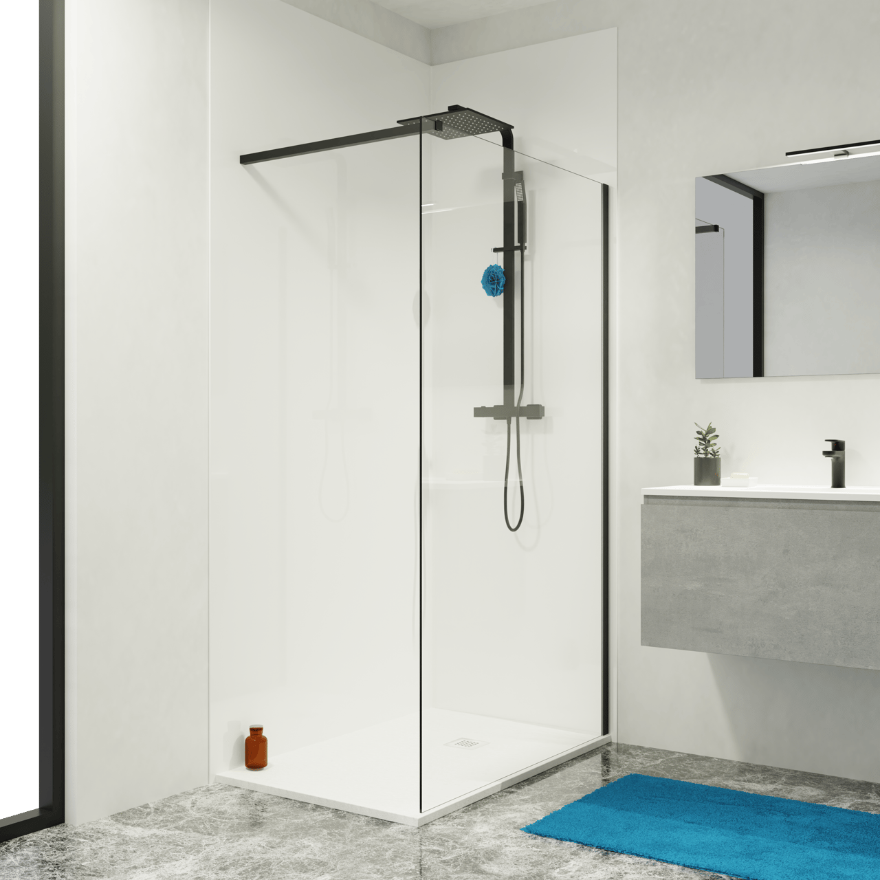 Linie Wall douchewandpaneel 120 x 260 cm acryl Glanzend Wit