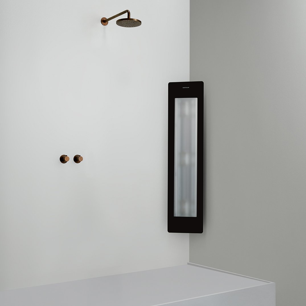 Sunshower One M d'angle en saillie en noir avec lumière infrarouge