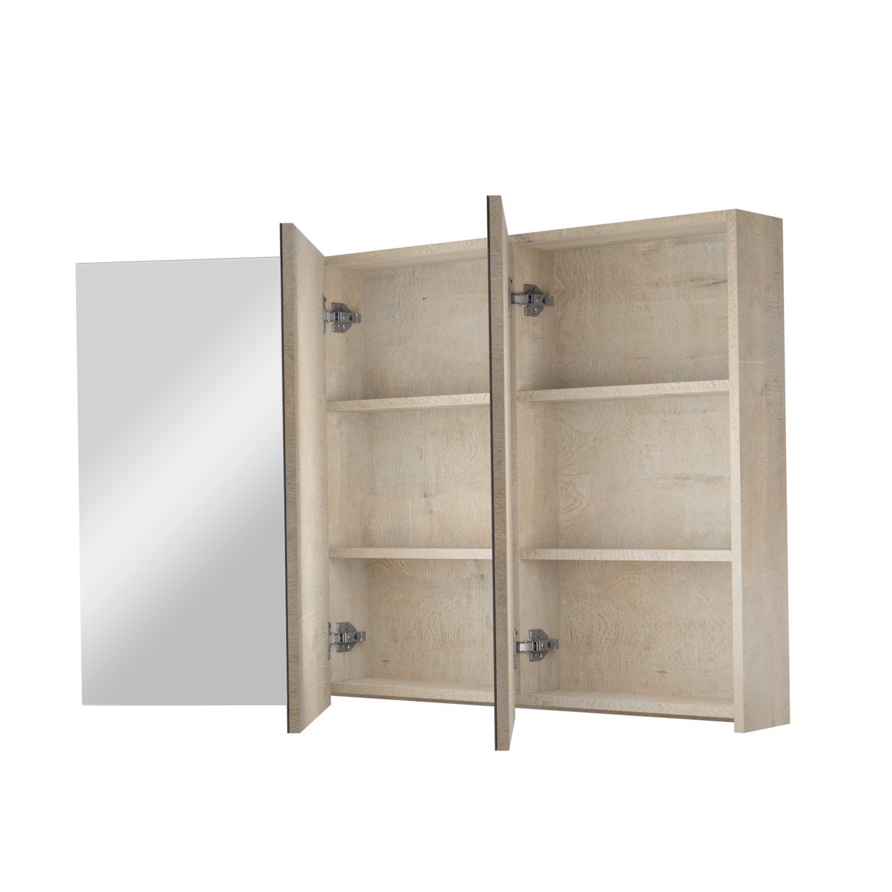 Linie Montro spiegelkast 100 x 75 cm grijze eik