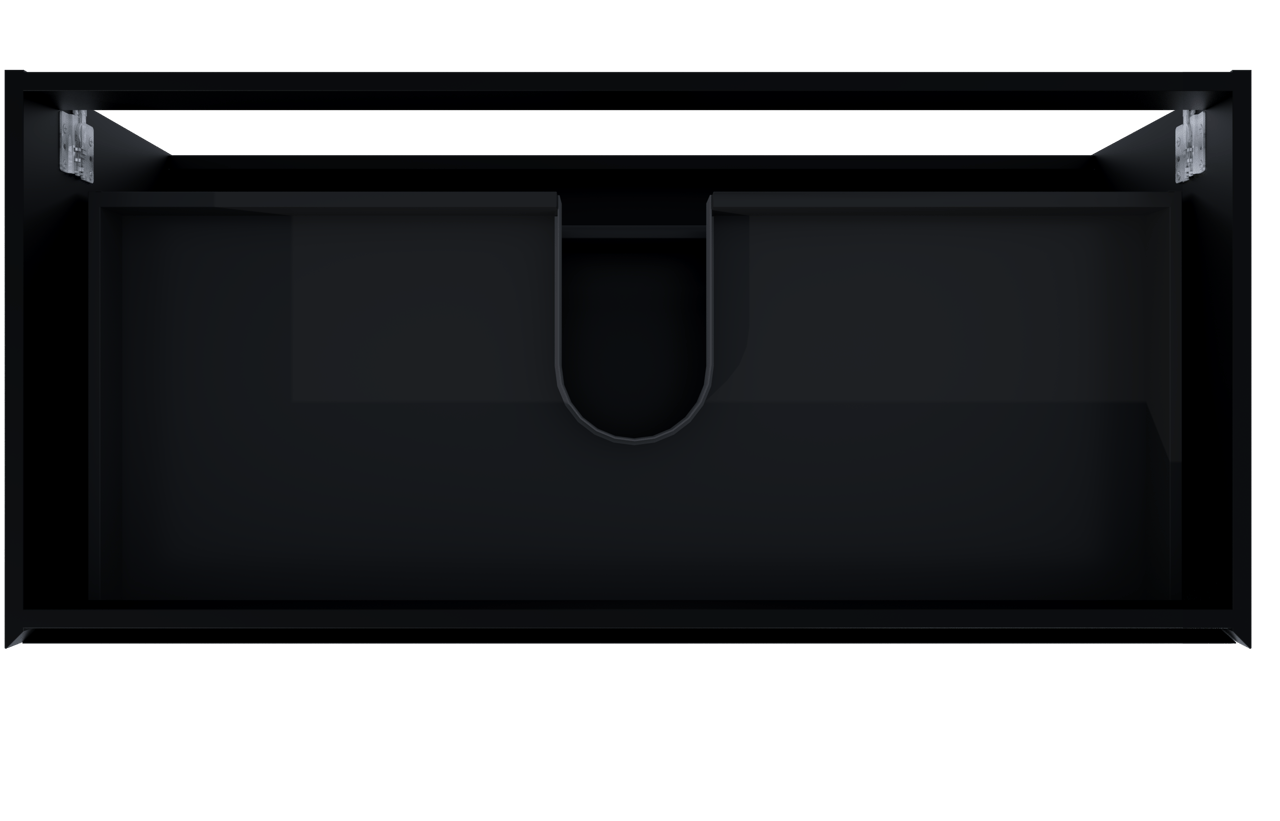 Balmani Mitra hängender Waschbeckenunterschrank: 120 x 55 cm, Schwarz Matt, 2 Schubladen