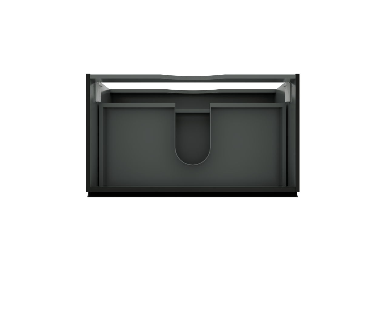 Linie Lado hängender Waschbeckenunterschrank: 80 x 46 cm, Schwarz Matt, 2 Schubladen