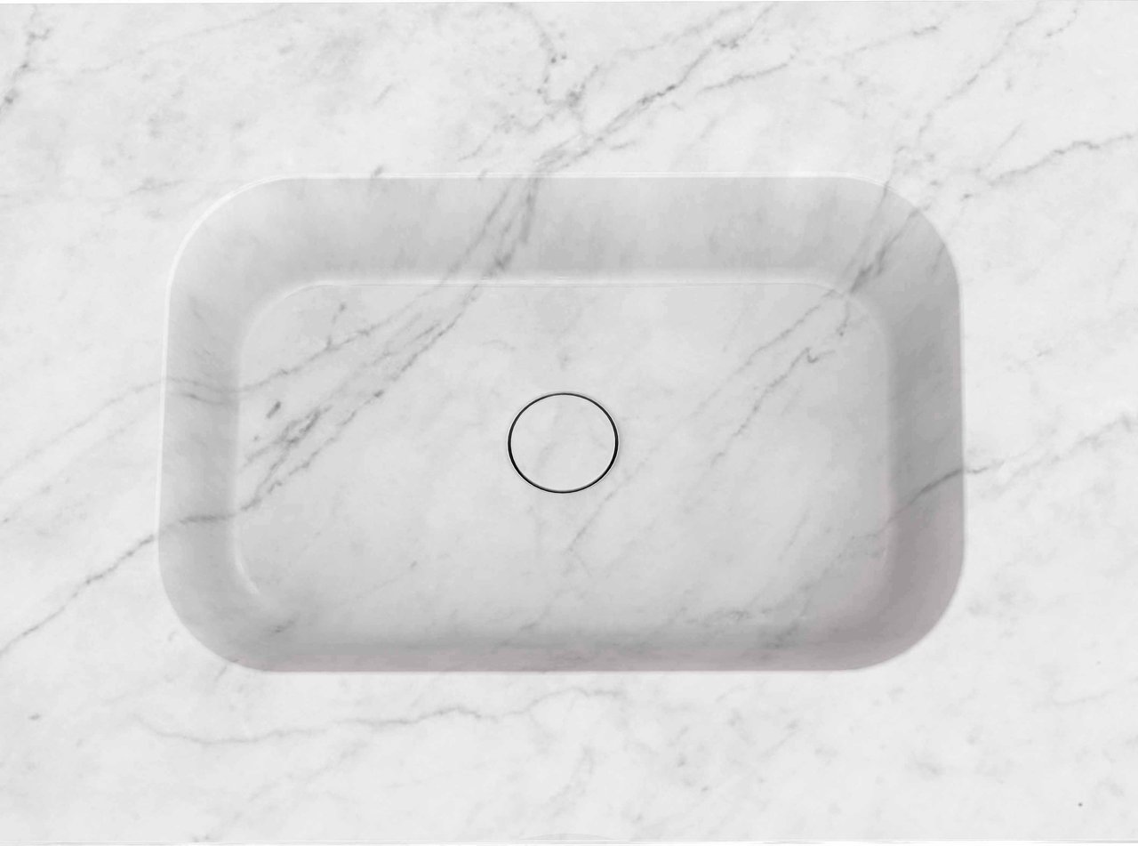 Balmani Tablo Arcato dubbele wastafel Carrara marmer 135 x 55 cm