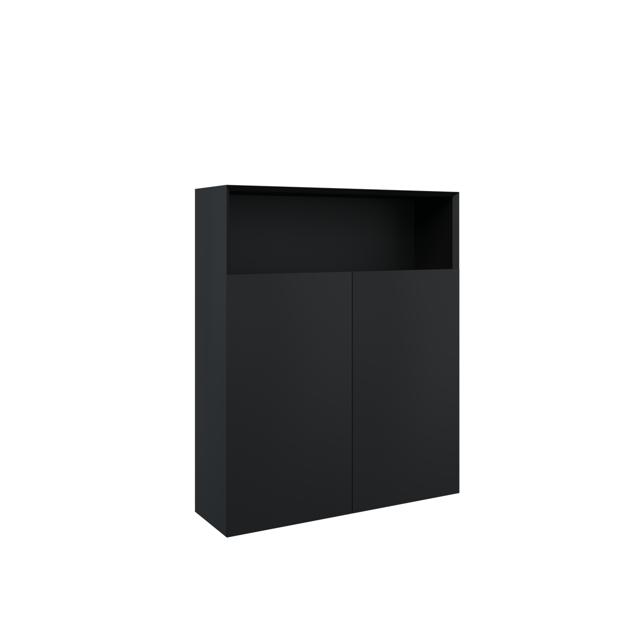 Balmani Idra Badhochschrank: Hängend, Schwarz matt, 100 x 30 x 120 cm