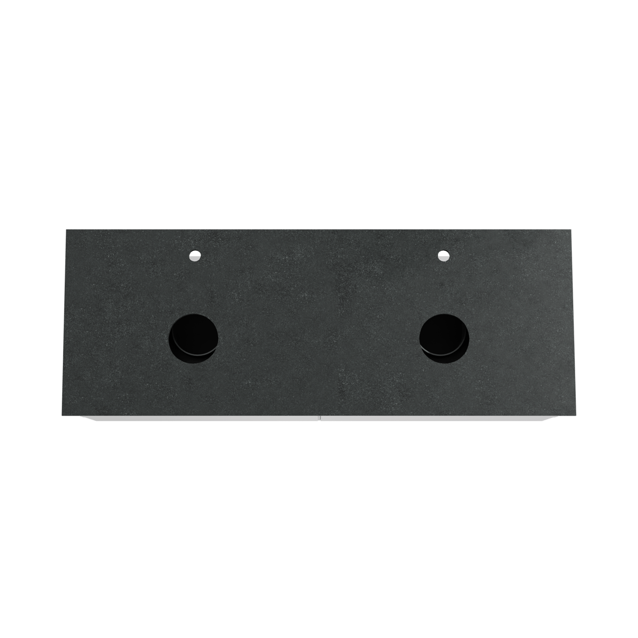 Balmani Mitra hängendes Möbelstück Set: 150 x 55 cm, Weiß matt, mit Facetta Doppel Waschtischplatte, Schwarzes Granit