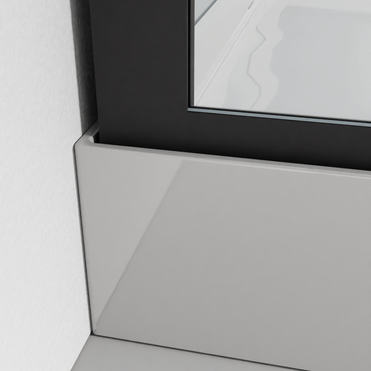 Luca Varess Talan cabine de douche quart de rond avec portes coulissantes 90 x 90 cm verre transparent profil noir mat