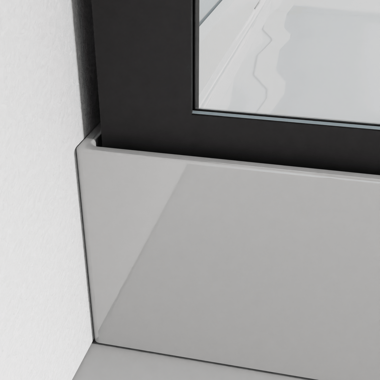 Luca Varess Talan cabine de douche quart de rond avec portes coulissantes 90 x 90 cm verre transparent profil noir mat