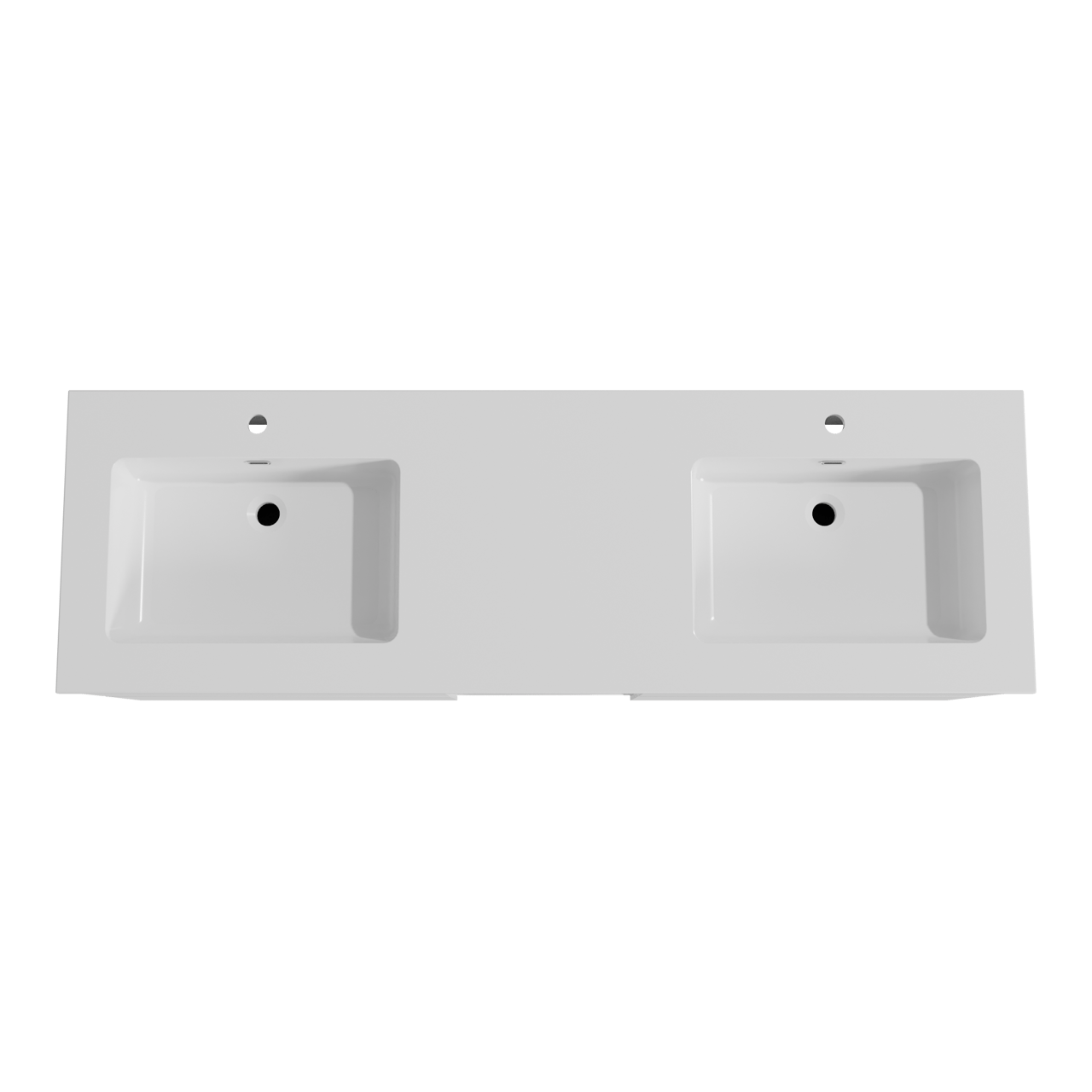 Storke Edge zwevend badmeubel 165 x 52 cm mat wit met Diva dubbele wastafel in composietmarmer hoogglans wit