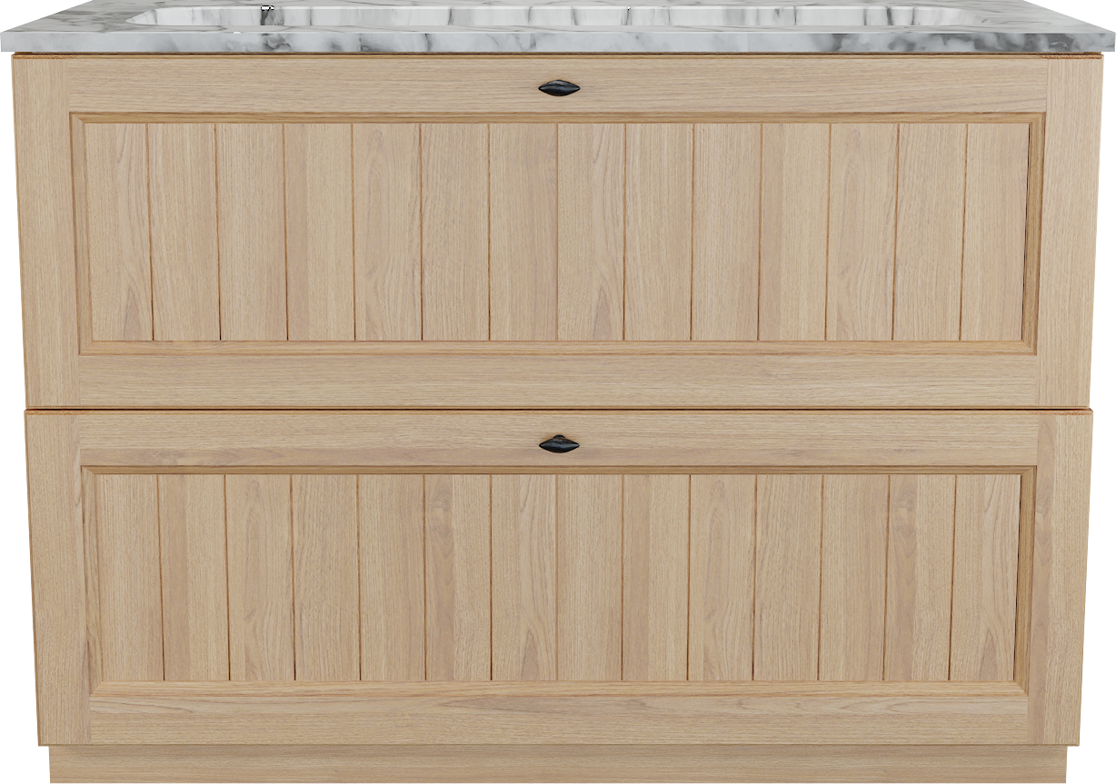 Balmani Lemon meuble salle de bains à poser 120 x 55 cm, placage chêne naturel avec Tablo Arcato plan simple en carrara