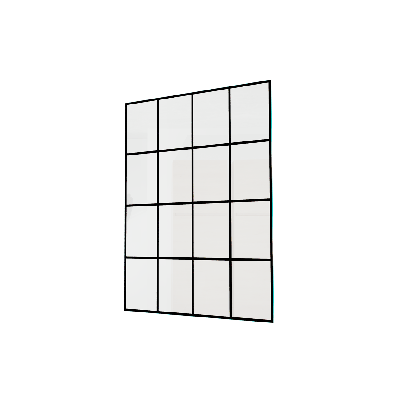 Balmani Modular inloopdouche 160 x 200 cm grid glas mat zwart profiel
