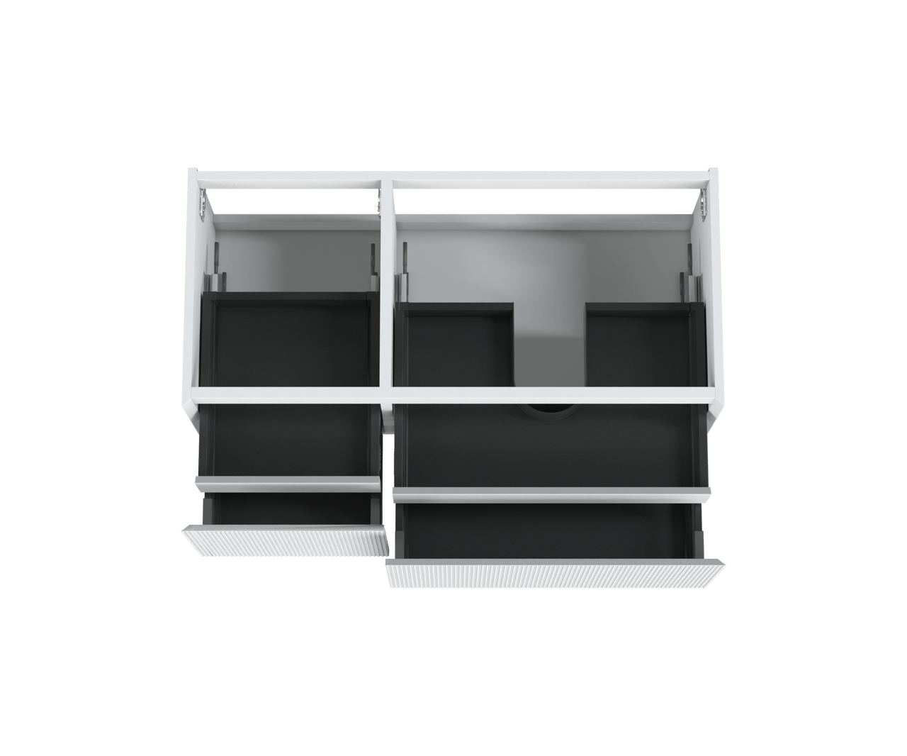 Balmani Fila zwevende wastafelonderkast 120 x 55 cm asymmetrisch rechts mat wit 4 lades