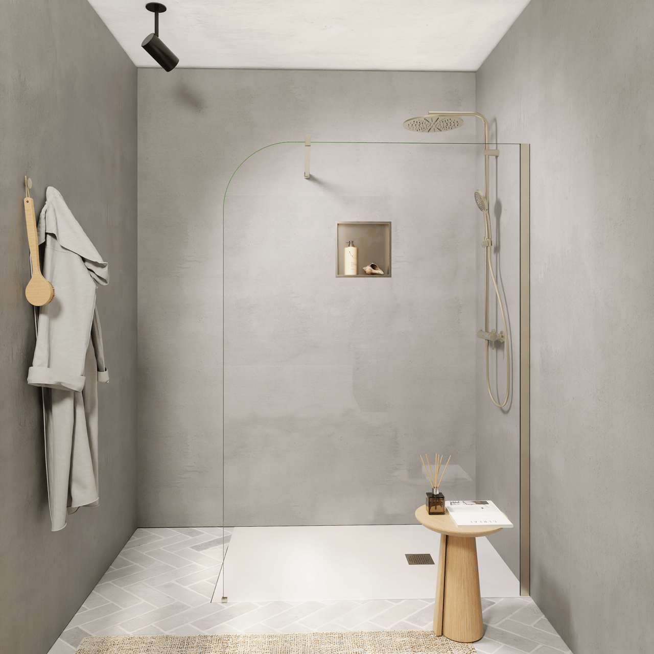 Blaufoss Box Niche encastrée, 30 x 30 cm, Brushed Champagne Gold