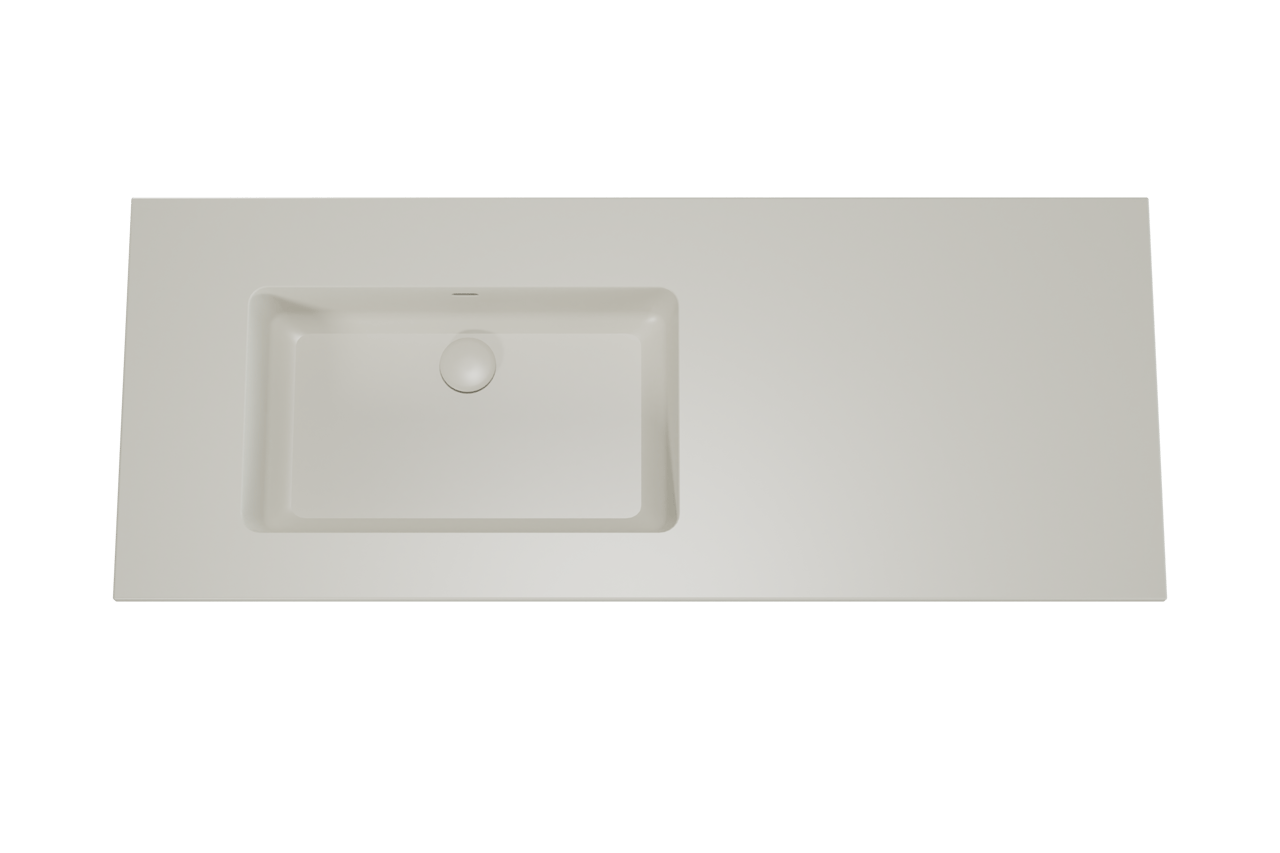 Storke Diva Waschtisch links matt seidengrau Top Solid Seidengrau Matt 130 x 52 cm