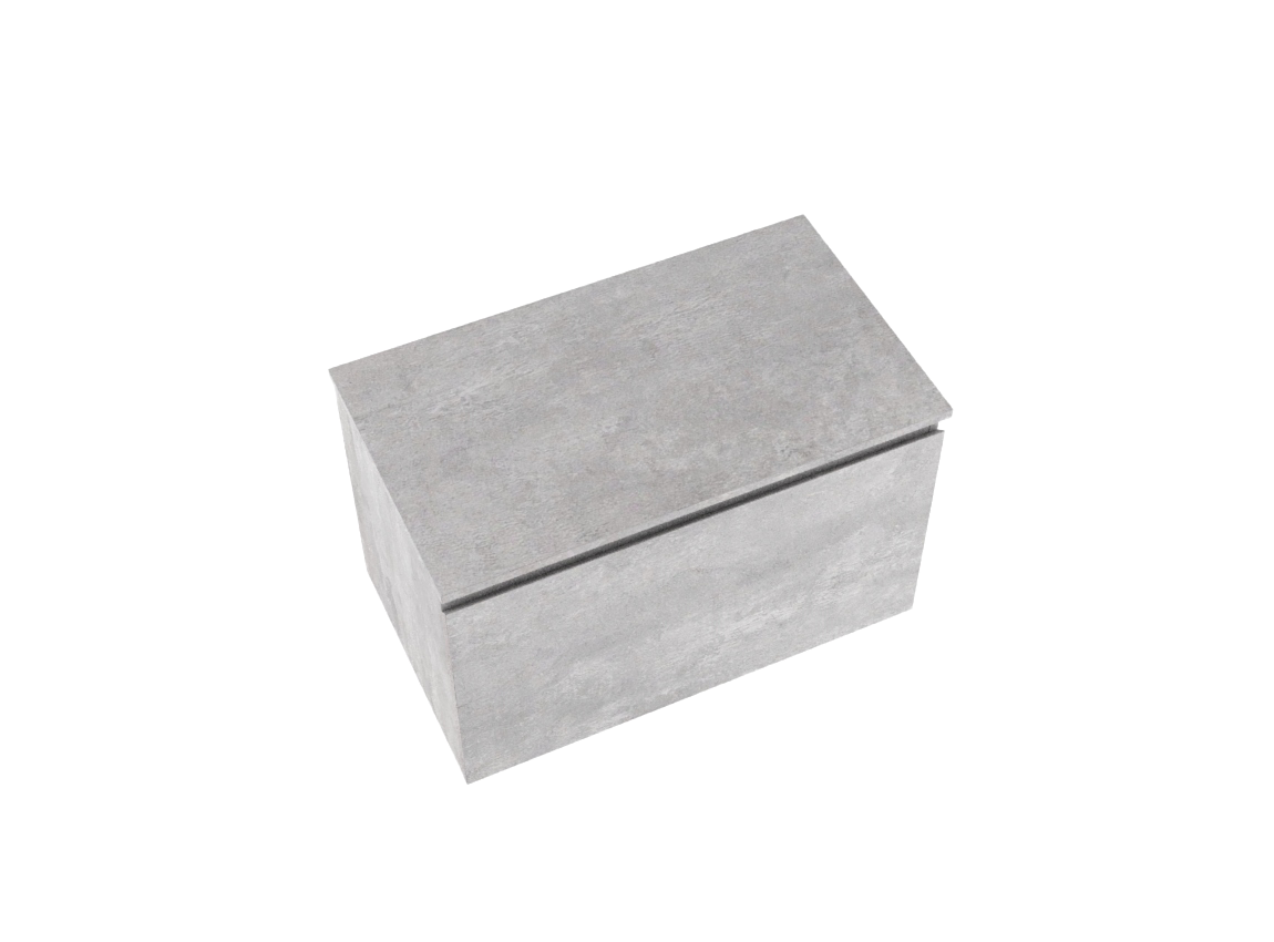 Linie Lado zwevend badmeubel 80 x 46 cm beton donkergrijs met Lado enkel wastafelblad in melamine beton donkergrijs